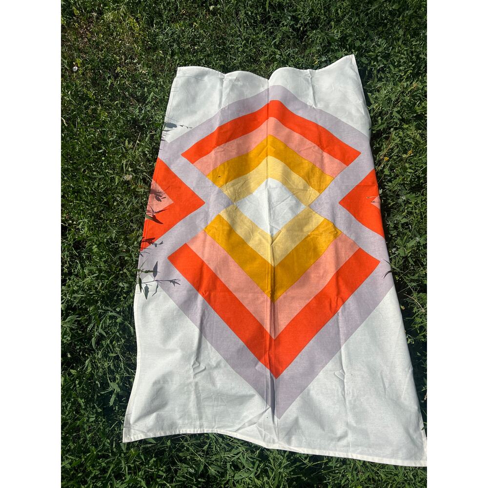 Tapestry, retro, 70s, orange, geometric, Orange Yellow, Wall Hanging 70s style